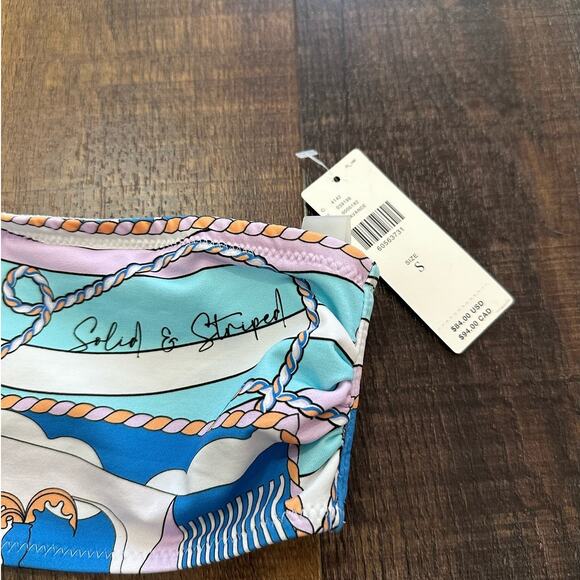 NWT Anthropologie Solid & Striped Arden Bandeau Bikini Top Size Small - Picture 4 of 9